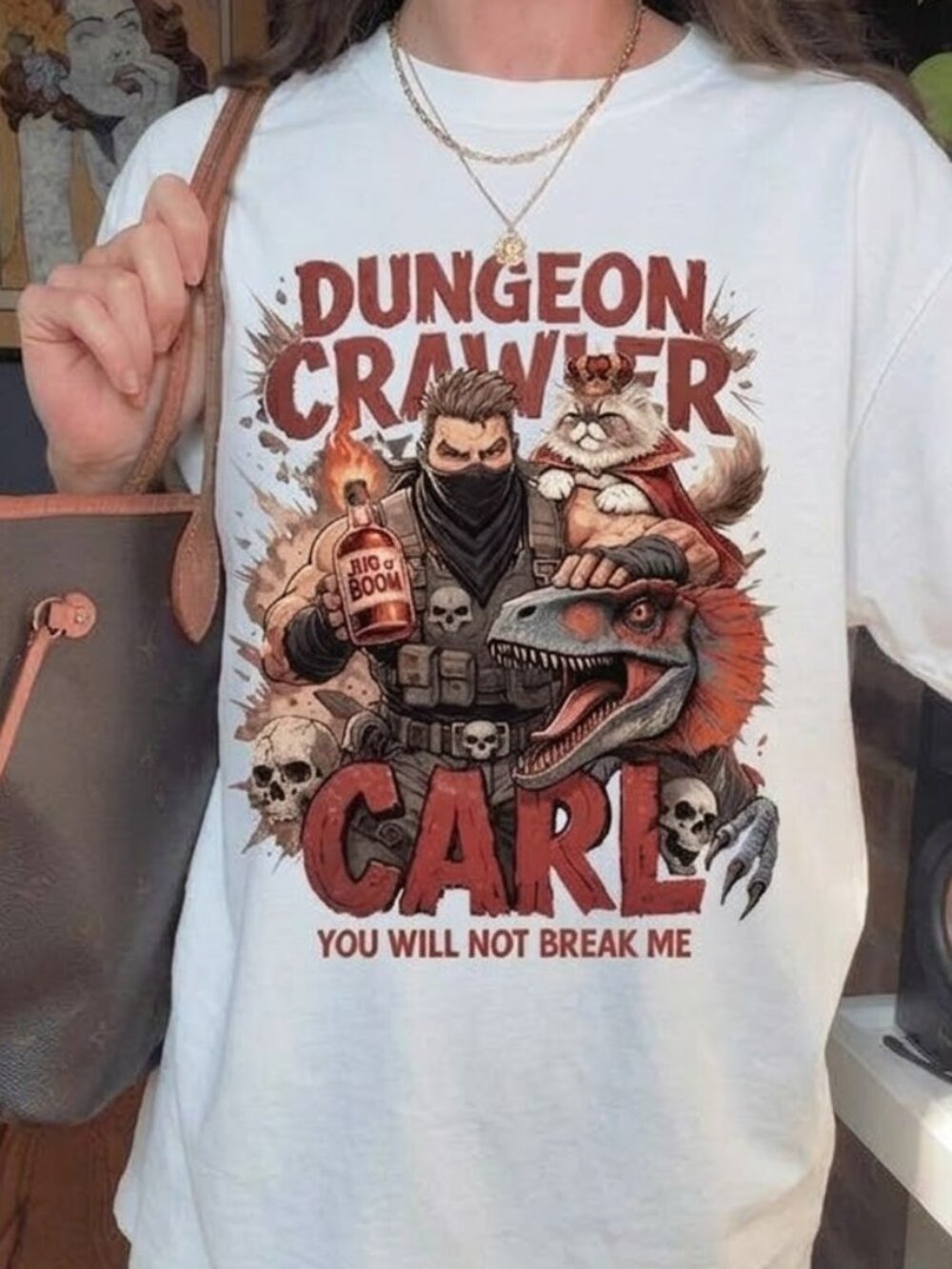 Dungeon Crawler Carl You Will Not Break Me Princess Donut Graphic Tee - Picture 3 of 3